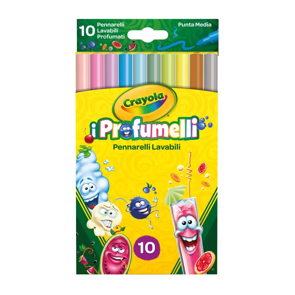 Discount 10 Pennarelli Lavabili Profumati Punta Media I Profumelli Cancelleria E Accessori