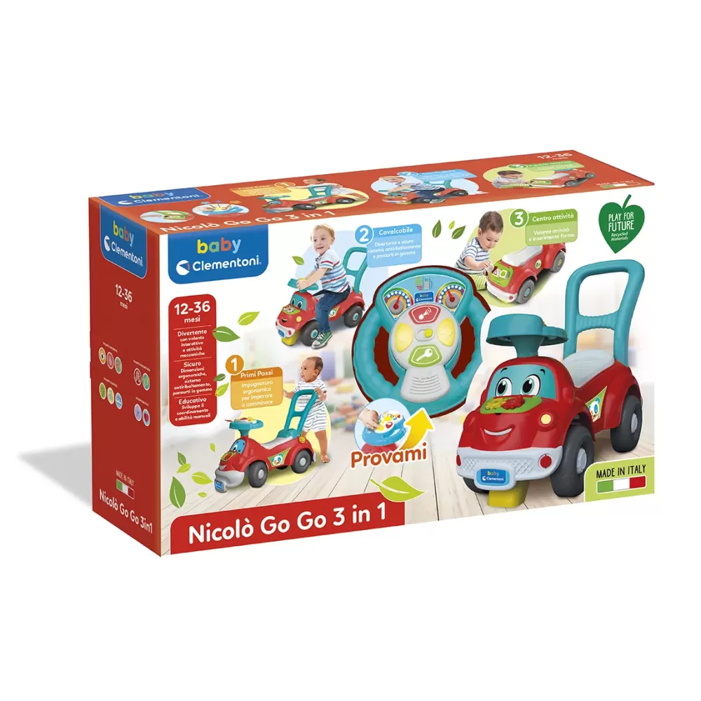 Clearance Nicolo Go Go 3 In 1, Macchinina Primi Passi Cavalcabili E Primi Passi