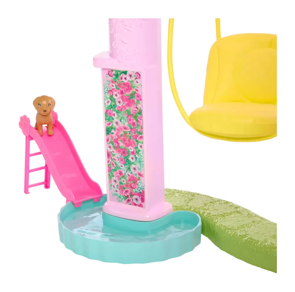 Outlet Casa Dei Sogni Di , Playset Casa Delle Bambole Con Piscina, Scivolo A 3 Piani, Ascensore E Aree Di Gioco Per Cuccioli, 75+ Accessori, 3+ Anni, Hmx10 Case Delle Bambole