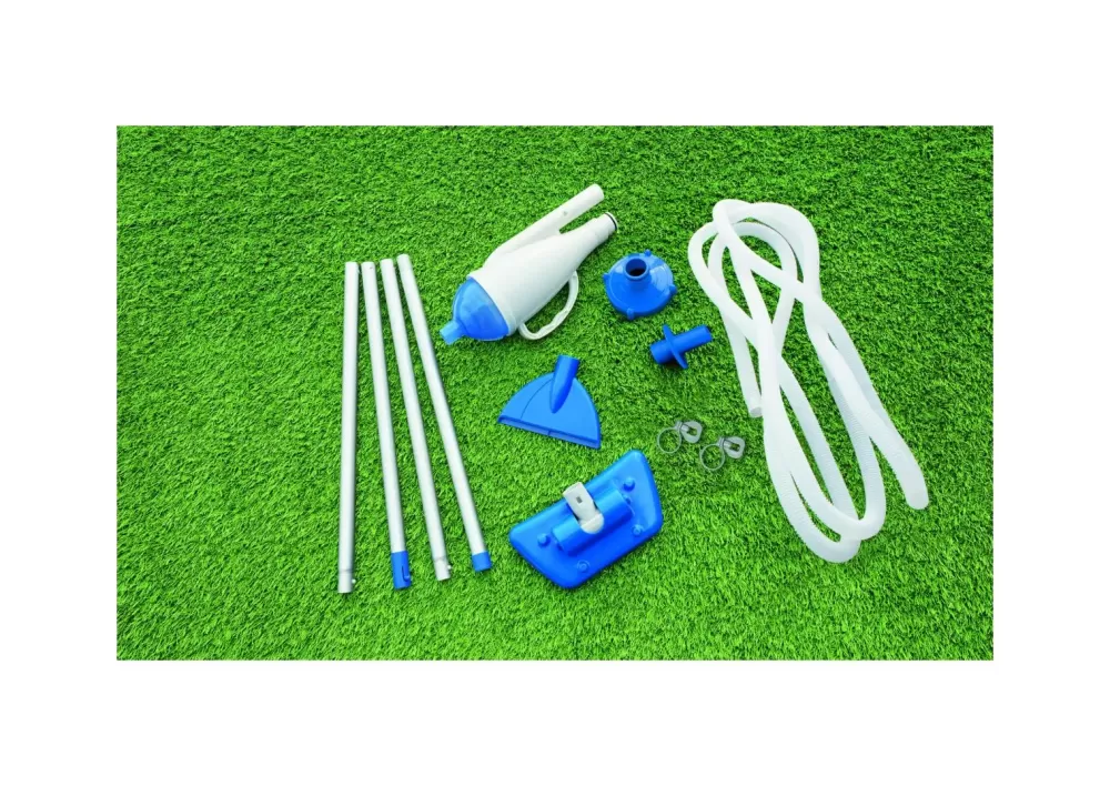 Sale Aspiratore Funziona Con Pompe Da 2.006 Lt/H E Superiori, Tubo Da Mt. 6 E Mm. 32 Di Diametro Incluso, Ideale Per Tutte Le Piscine, Asta In Alluminio In 4 Sezioni, 3 Adattatori Piscine Da Giardino
