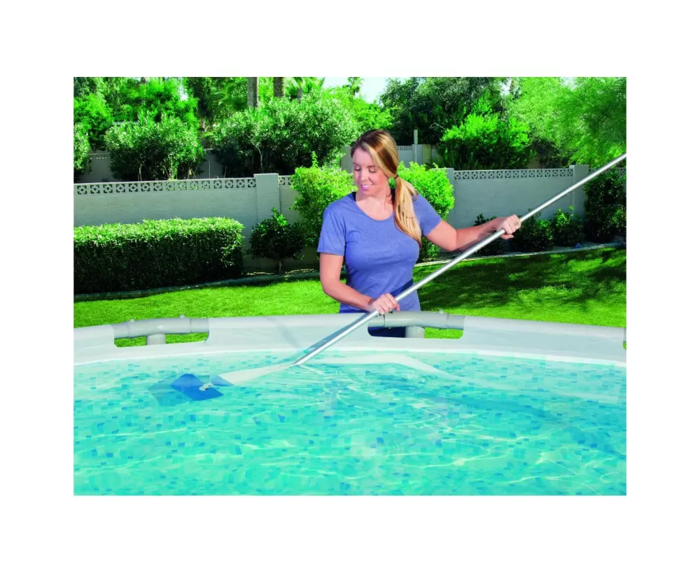 Sale Aspiratore Funziona Con Pompe Da 2.006 Lt/H E Superiori, Tubo Da Mt. 6 E Mm. 32 Di Diametro Incluso, Ideale Per Tutte Le Piscine, Asta In Alluminio In 4 Sezioni, 3 Adattatori Piscine Da Giardino