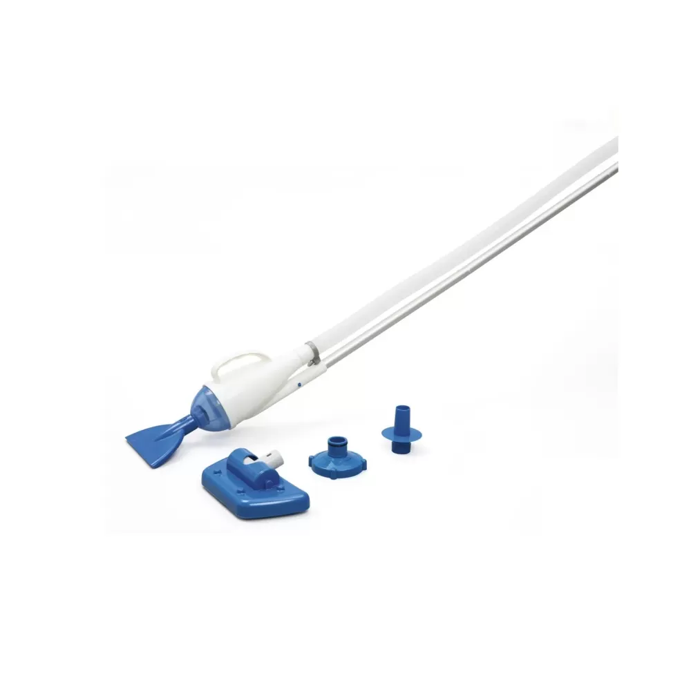 Sale Aspiratore Funziona Con Pompe Da 2.006 Lt/H E Superiori, Tubo Da Mt. 6 E Mm. 32 Di Diametro Incluso, Ideale Per Tutte Le Piscine, Asta In Alluminio In 4 Sezioni, 3 Adattatori Piscine Da Giardino