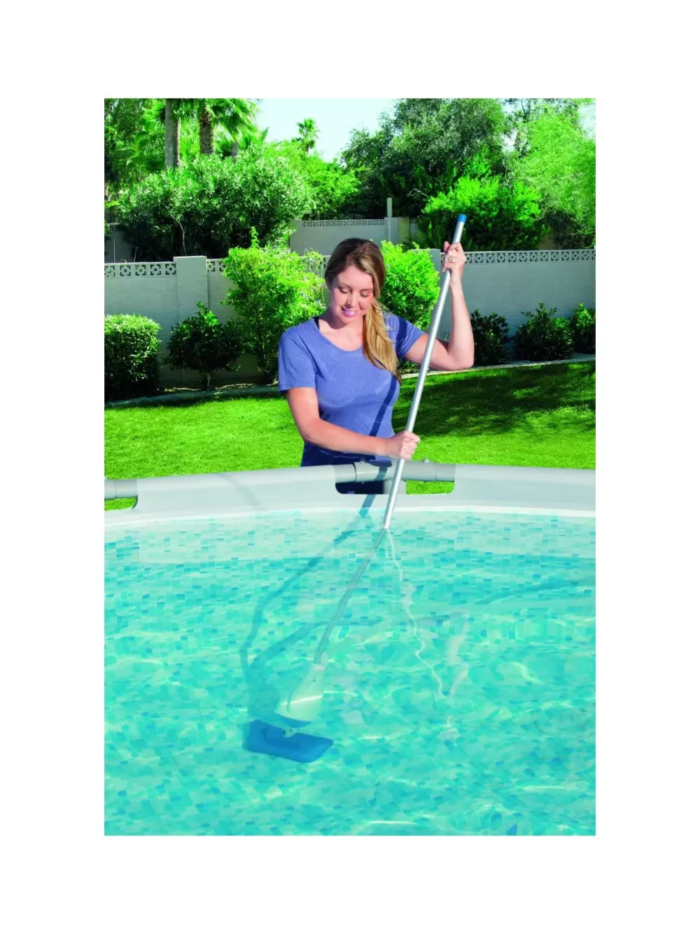 Sale Aspiratore Funziona Con Pompe Da 2.006 Lt/H E Superiori, Tubo Da Mt. 6 E Mm. 32 Di Diametro Incluso, Ideale Per Tutte Le Piscine, Asta In Alluminio In 4 Sezioni, 3 Adattatori Piscine Da Giardino