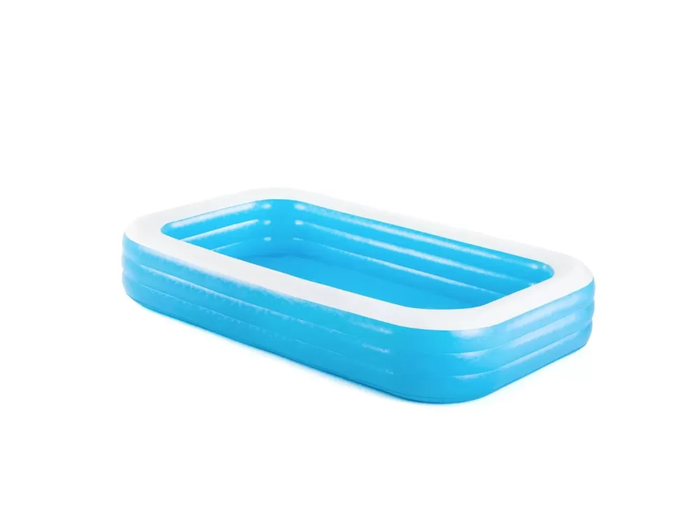 Shop Piscina Family Rettangolare A 3 Anelli Cm. 305X183X56 Gonfiabili Per Bambini