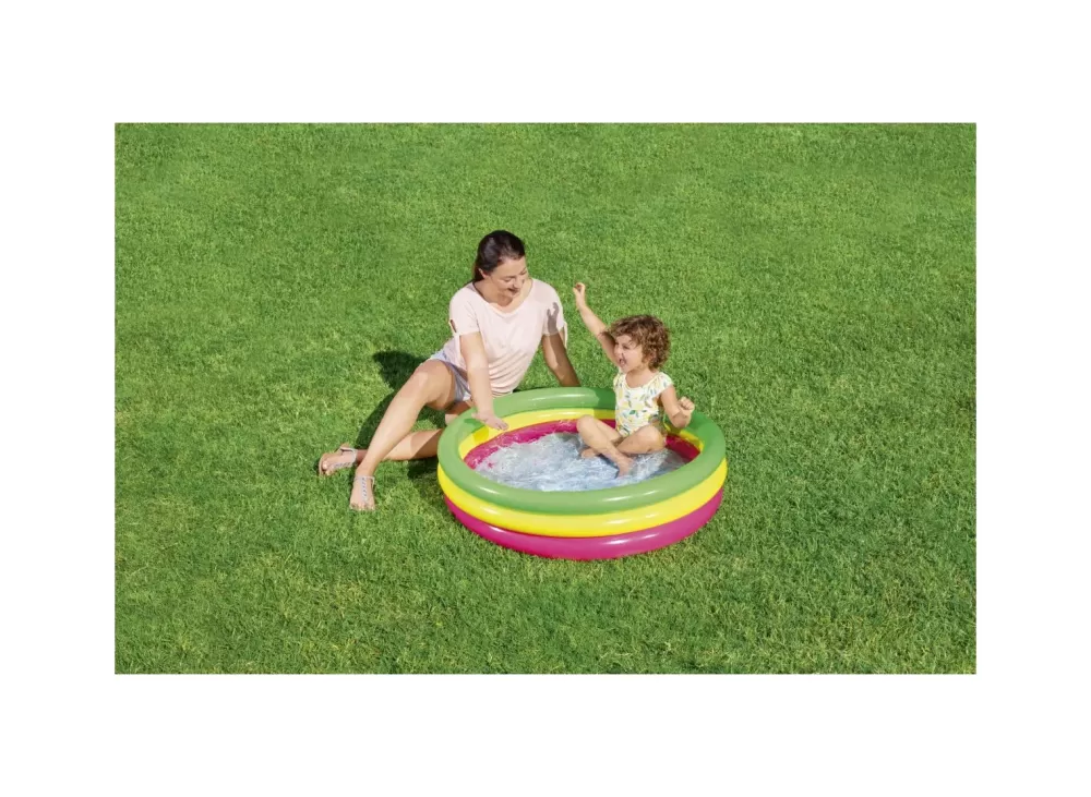 Outlet Piscina Summer 3 Anelli Color Con Fondo Gonfiabile 102X25 Cm Gonfiabili Per Bambini