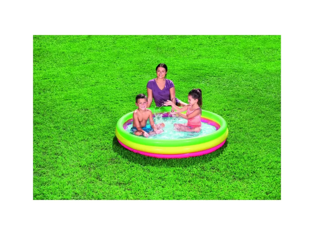 Shop Piscina Summer A 3 Anelli Color Con Fondo Gonfiabile 152X30 Cm Gonfiabili Per Bambini