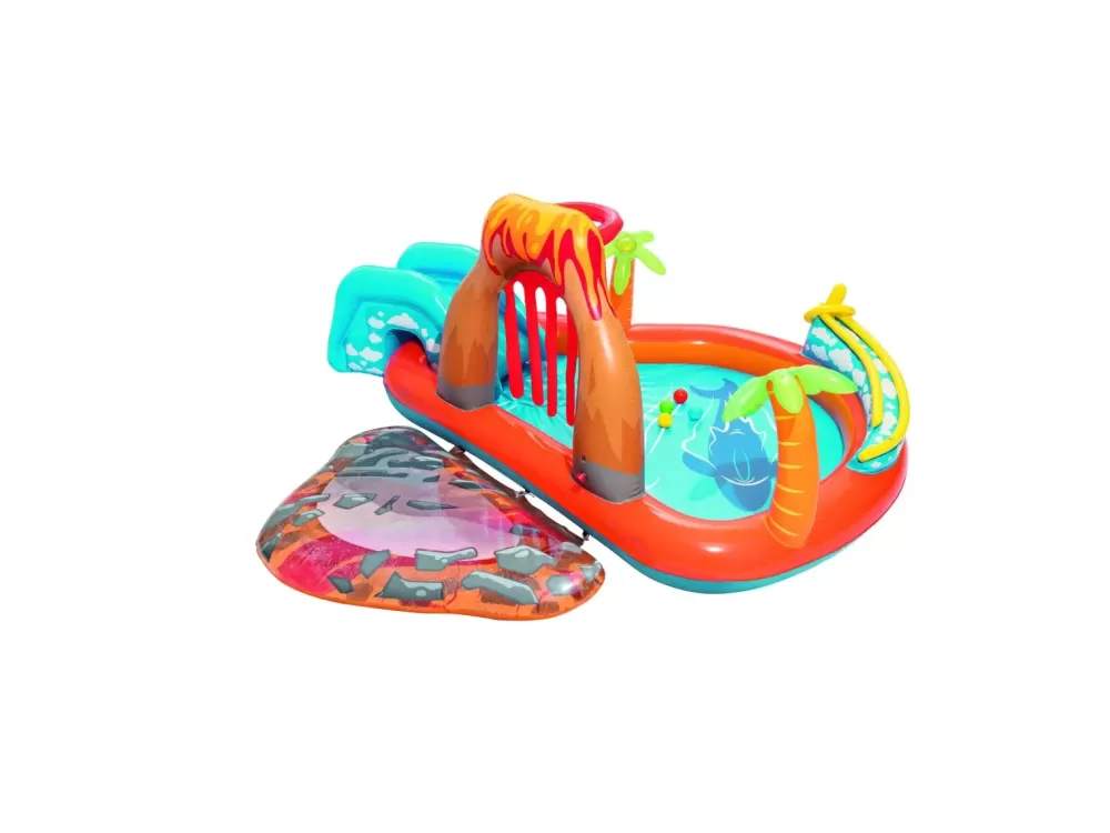 Cheap Play Center Vulcano 265X265X104 Cm Con Fondo Gonfiabile, Scivolo, Spruzzo, Gioco Con Anello E Palline Gonfiabili Per Bambini