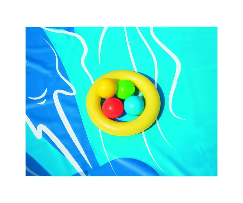 Cheap Play Center Vulcano 265X265X104 Cm Con Fondo Gonfiabile, Scivolo, Spruzzo, Gioco Con Anello E Palline Gonfiabili Per Bambini