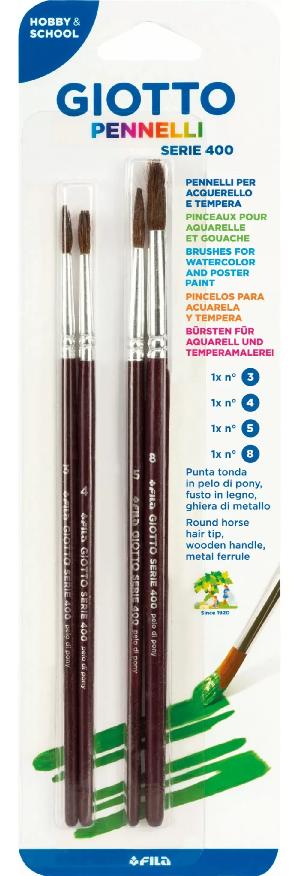 Shop Blister 4 Pennelli Serie 400 N° 3,4,5,8 Cancelleria E Accessori