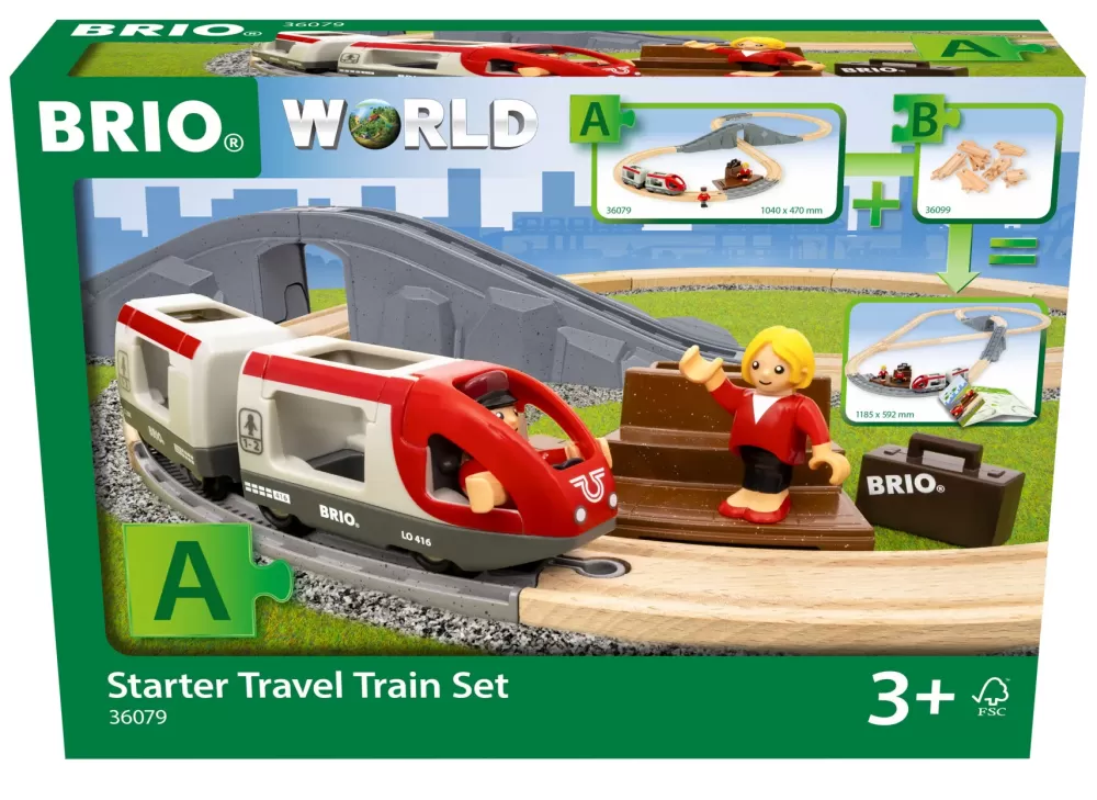 Cheap World Starter Set Trenini In Legno, 22 Pezzi, 3+ Costruzioni In Legno
