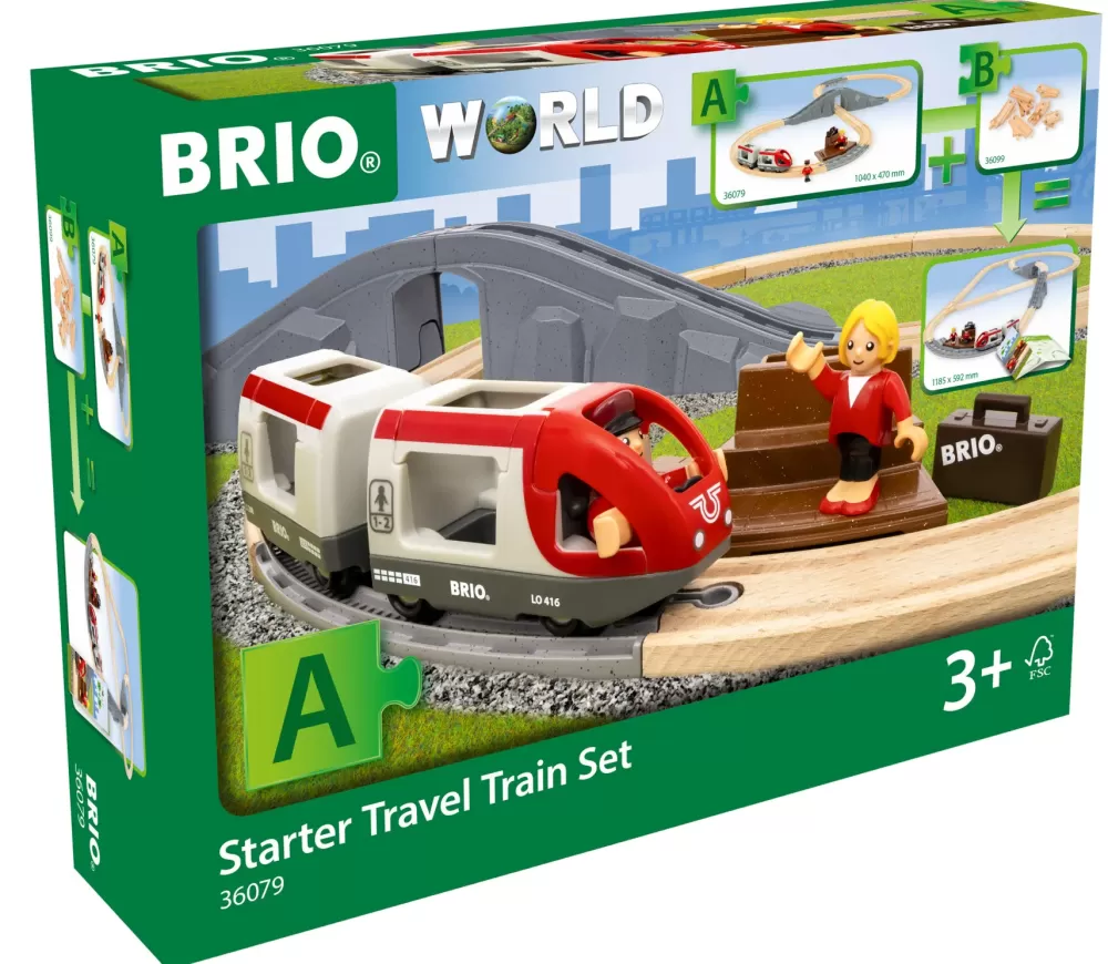 Cheap World Starter Set Trenini In Legno, 22 Pezzi, 3+ Costruzioni In Legno