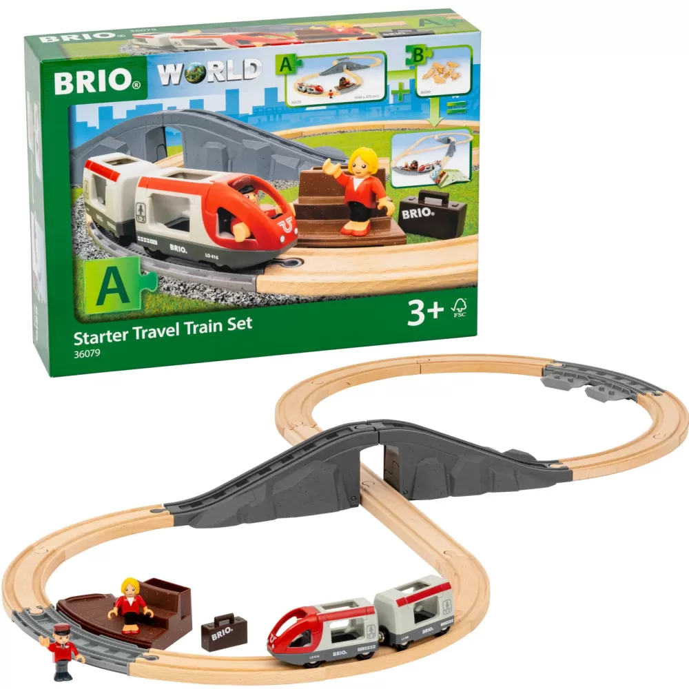 Cheap World Starter Set Trenini In Legno, 22 Pezzi, 3+ Costruzioni In Legno