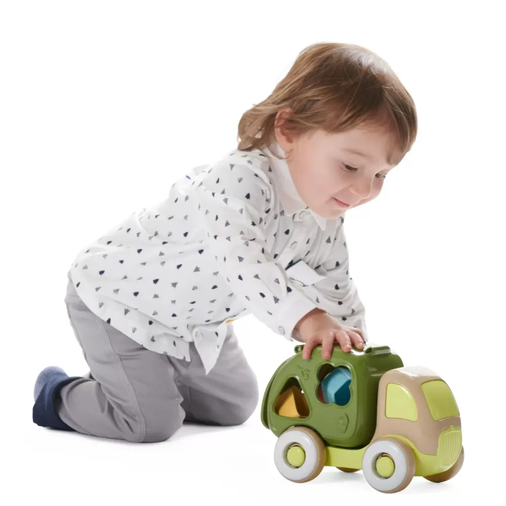 Shop Camioncino Del Riciclo Eco+, 10 Mesi+, Veicolo A Ruote Libere Con Forme E Incastri Cavalcabili E Primi Passi