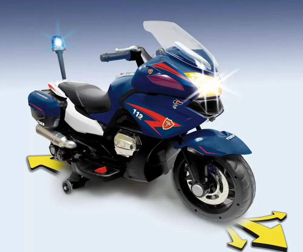 Clearance Carabineri Moto 12V Ce, Moto Elettrica Carabinieri Con Luci E Suono,Per Bambini/E Dai 3 Anni Cavalcabili Elettrici