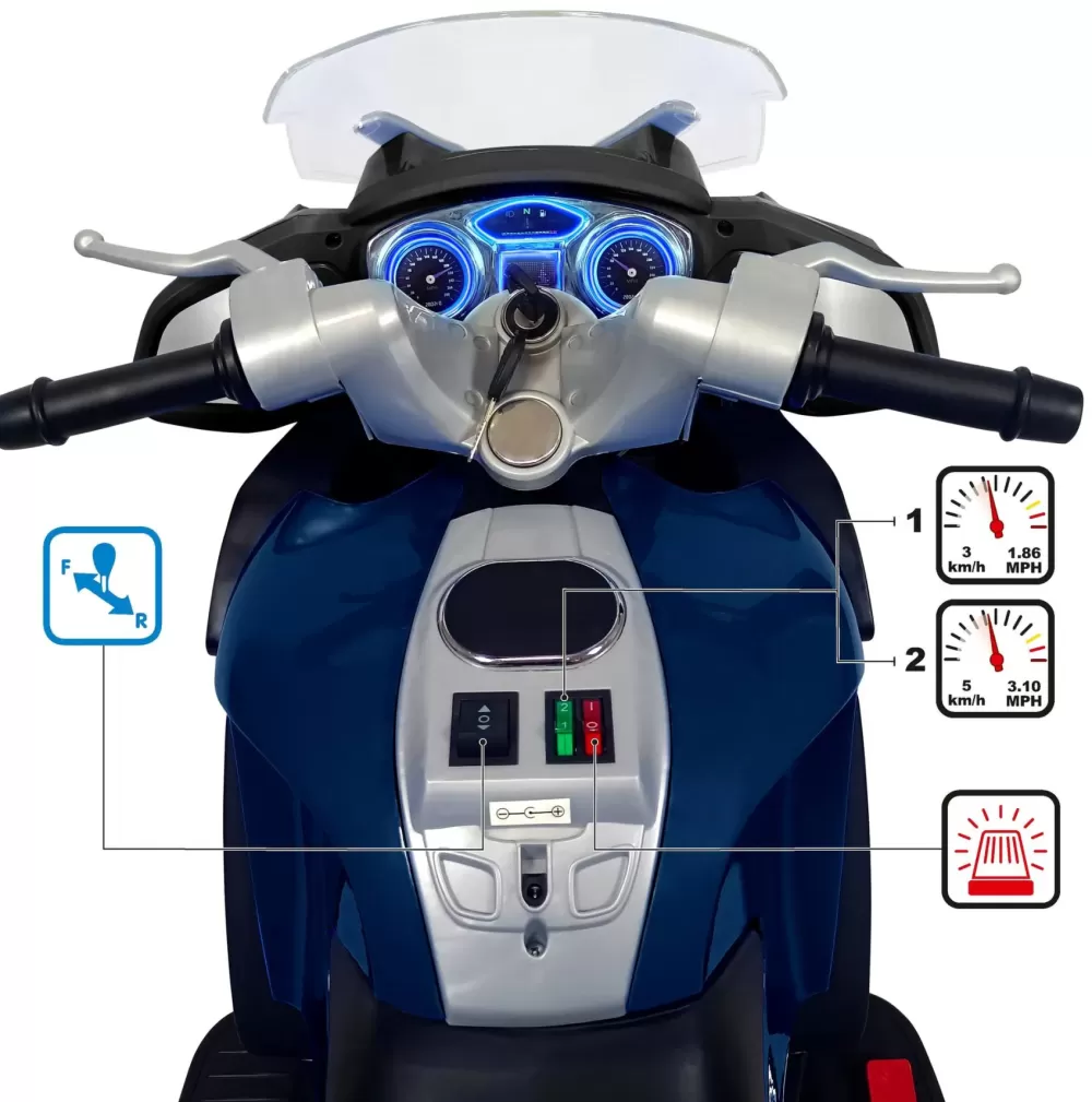 Clearance Carabineri Moto 12V Ce, Moto Elettrica Carabinieri Con Luci E Suono,Per Bambini/E Dai 3 Anni Cavalcabili Elettrici