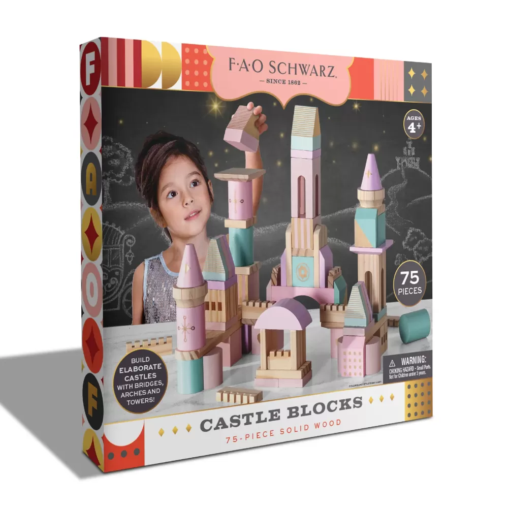 Cheap Castello Di Mattoncini In Legno Colorati Da 75 Pezzi Giochi Musicali