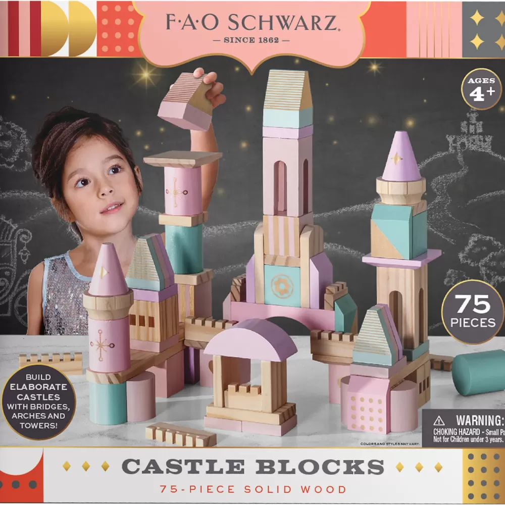 Cheap Castello Di Mattoncini In Legno Colorati Da 75 Pezzi Giochi Musicali