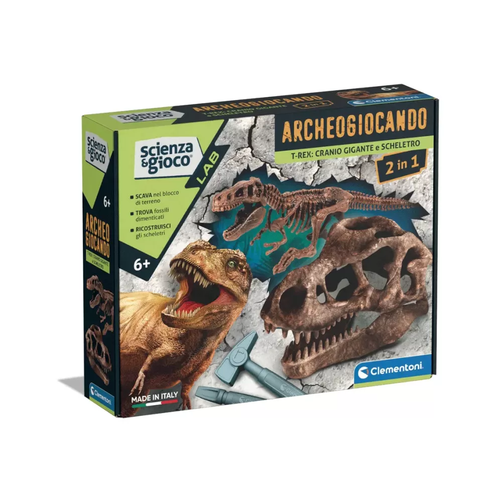 Shop Clementoni 19324 Archeogiocando Kit T-Rex 2In1 Giochi Scientifici