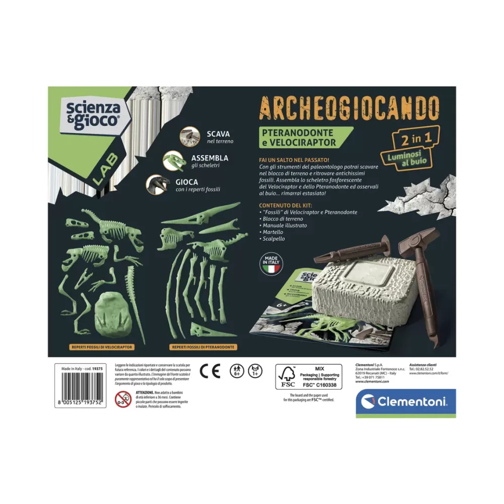 Cheap Clementoni Science & Play Lab Archeogiocando: Pteranodonte E Velociraptor, 19375 Giochi Scientifici