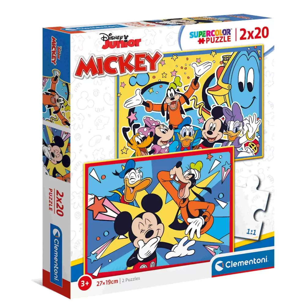 New Supercolor Puzzle Disney Mickey 2 20 Pezzi Puzzle Per Bambini