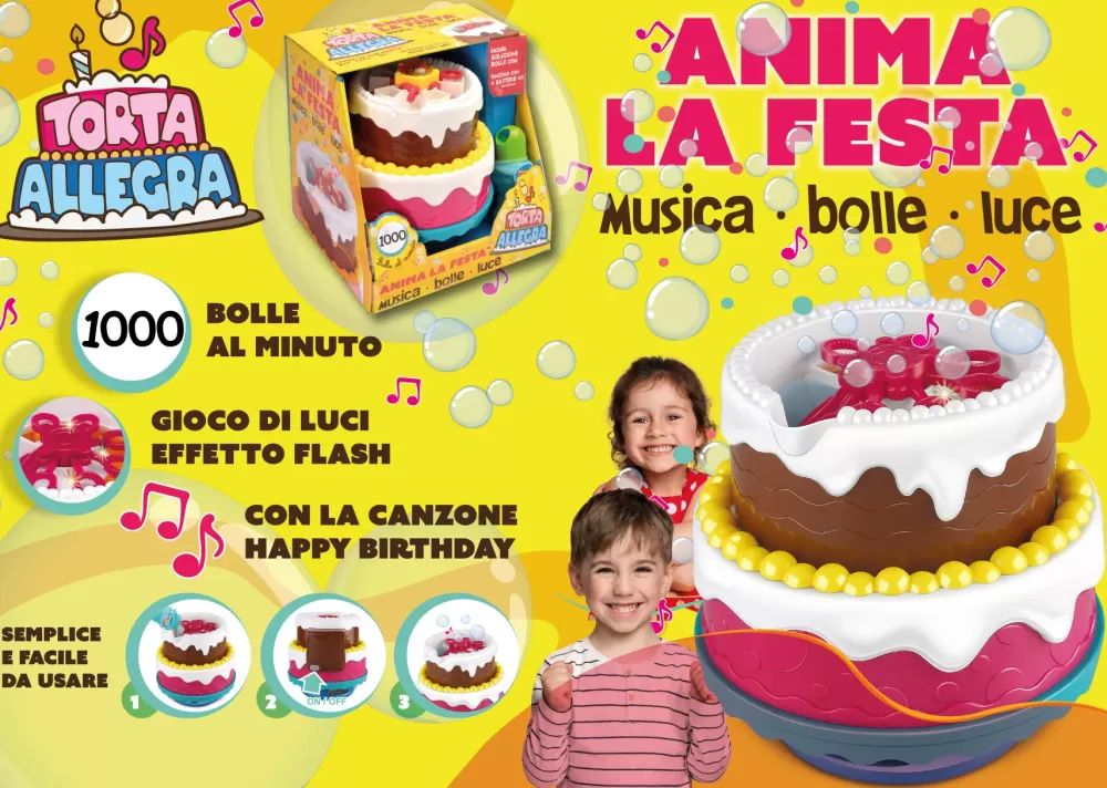 Best Coloratissima Torta Di Compleanno Sparabolle Con Luci E Musica Pistole Ad Acqua