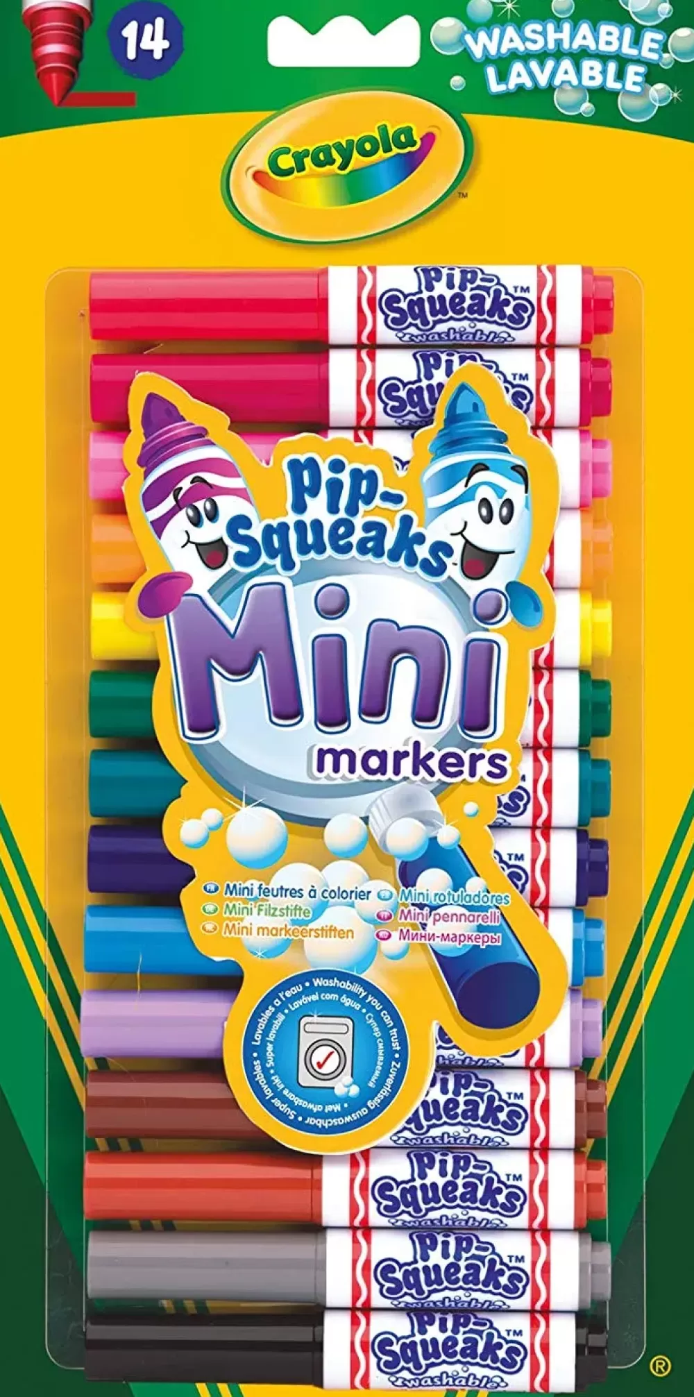 Flash Sale -14 Mini Pennarelli Lavabili, Formato Pocket, Punta Maxi, Colori Assortiti Cancelleria E Accessori