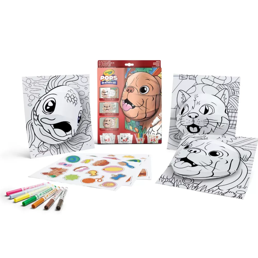 Shop Pops 3D Activity Set Cuccioli 3 Soggetti Colora E Crea Disegni Tridimensionali Kit Artistici E Pittura