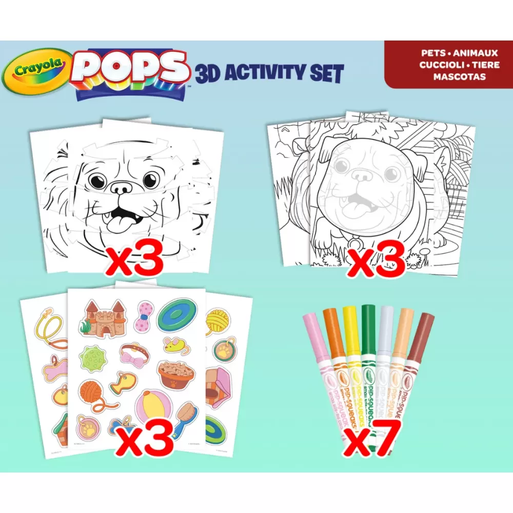 Shop Pops 3D Activity Set Cuccioli 3 Soggetti Colora E Crea Disegni Tridimensionali Kit Artistici E Pittura