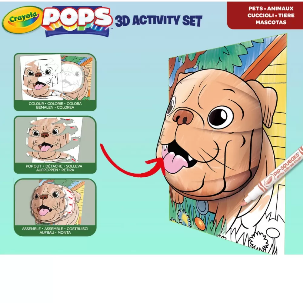 Shop Pops 3D Activity Set Cuccioli 3 Soggetti Colora E Crea Disegni Tridimensionali Kit Artistici E Pittura