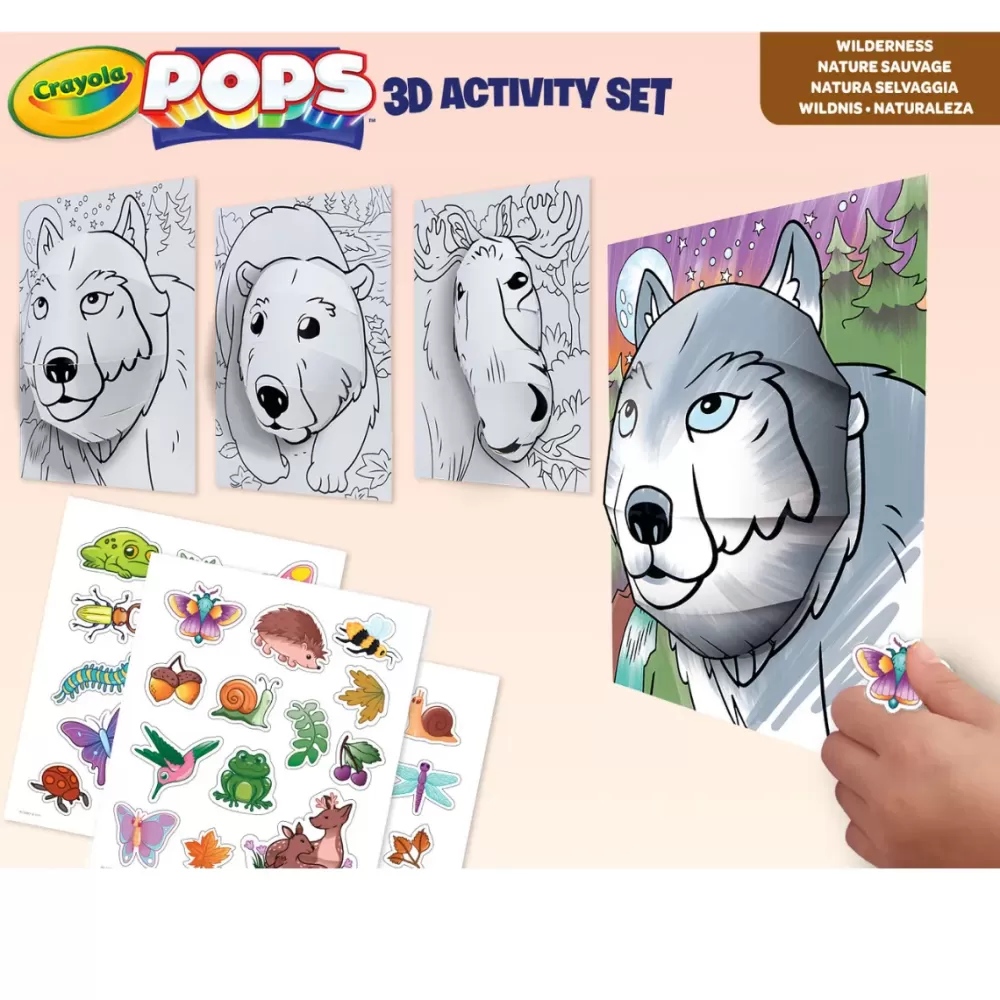 Flash Sale Pops 3D Activity Set Lupo E Natura Selvaggia Colora E Crea Disegni Tridimensionali Kit Artistici E Pittura