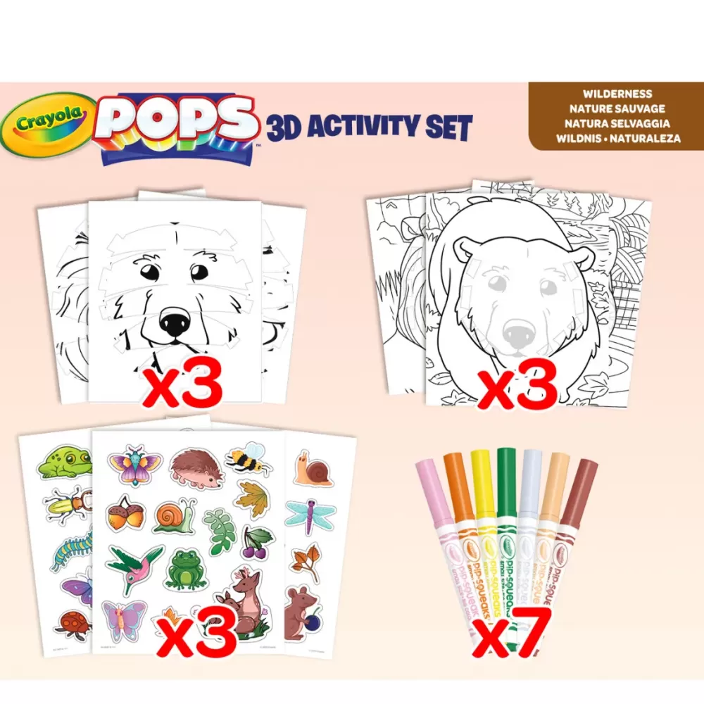 Flash Sale Pops 3D Activity Set Lupo E Natura Selvaggia Colora E Crea Disegni Tridimensionali Kit Artistici E Pittura