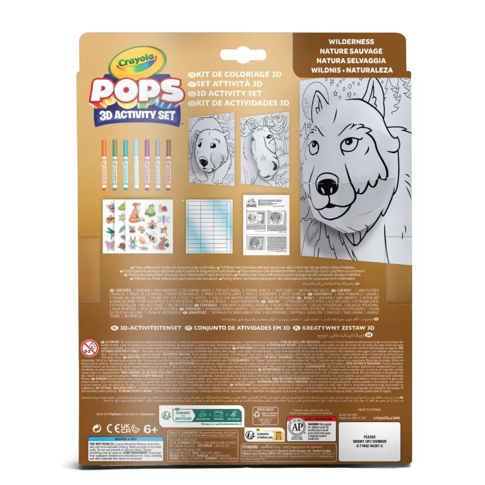Flash Sale Pops 3D Activity Set Lupo E Natura Selvaggia Colora E Crea Disegni Tridimensionali Kit Artistici E Pittura