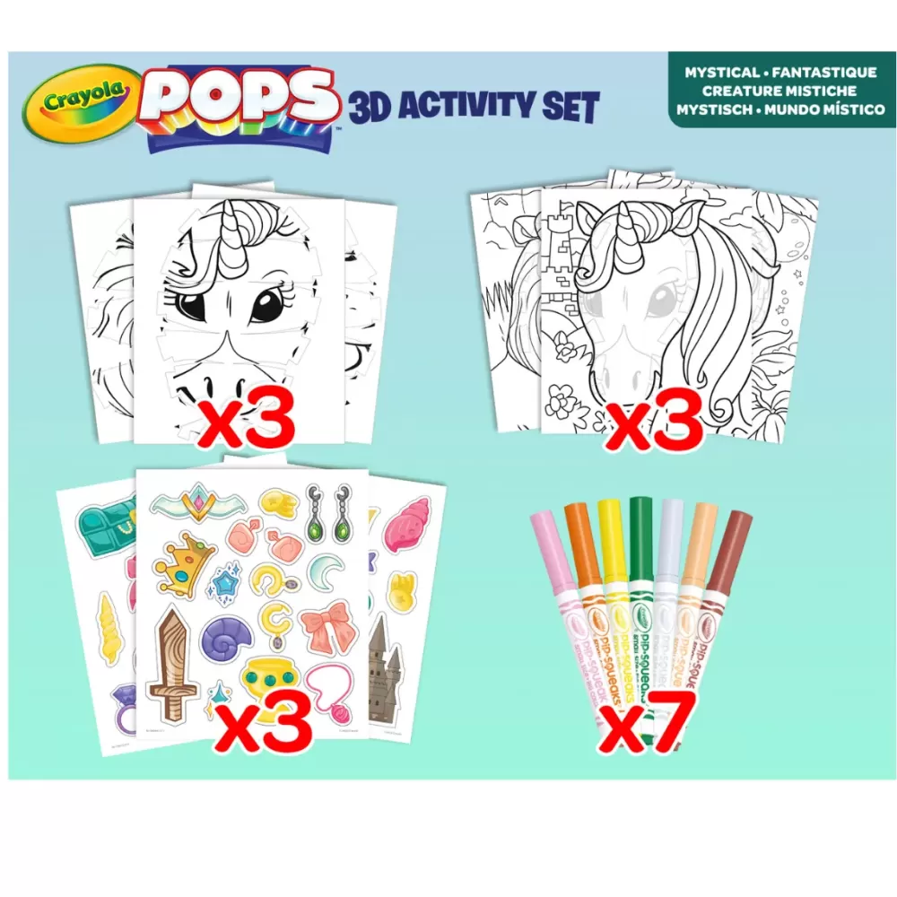 Outlet Pops 3D Activity Set Unicorno E Creature Fantastiche Colora E Crea Disegni Tridimensionali Kit Artistici E Pittura