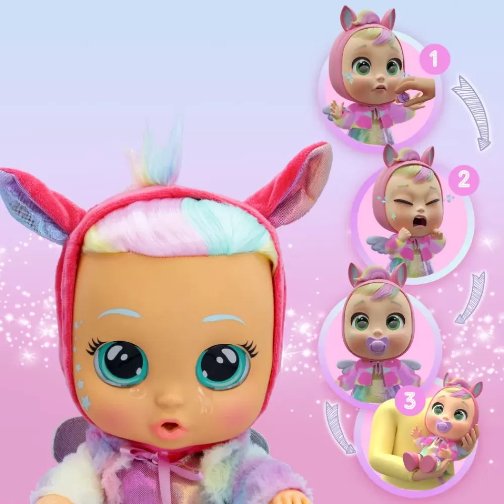 Clearance Dressy Fantasy Hannah, Bambola Interattiva Che Piange Lacrime Vere, Con Capelli Veri E Colorati, Ciuccio, Vestitini E Scarpine Con Dettagli Luccicosi. Bambolotti