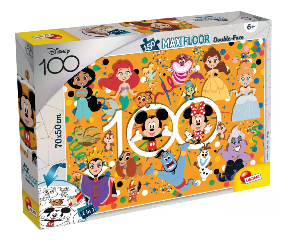 Discount Disney Puzzle Df Maxifloor 150 Disney 100 Multicharacter Puzzle Per Bambini