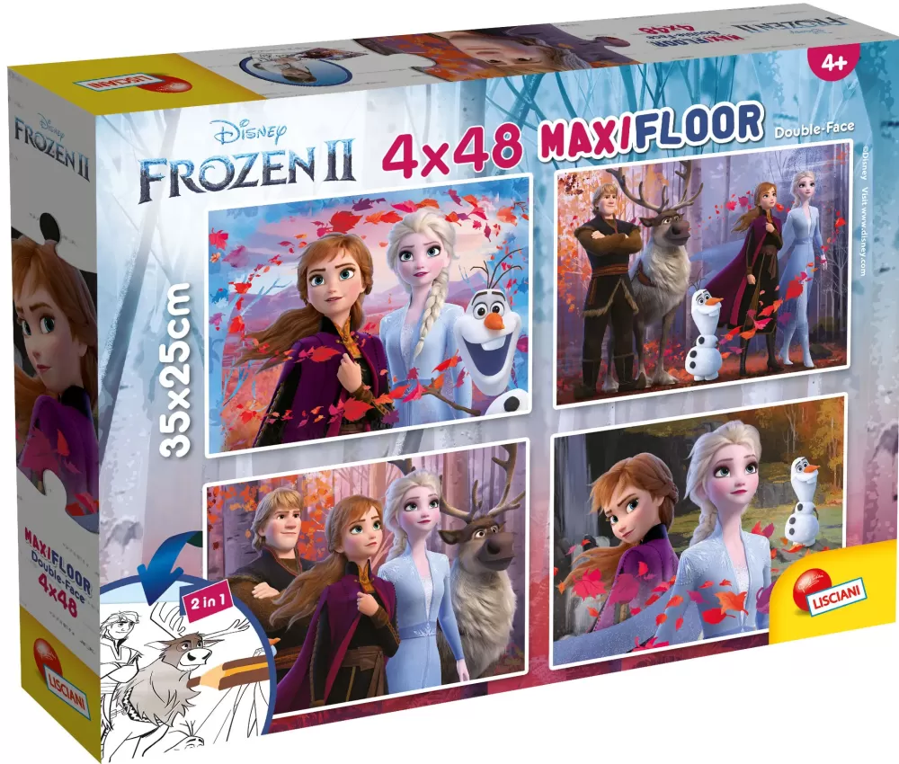 Store Disney Puzzle Maxifloor 4 X 48 Frozen 2 Puzzle Per Bambini