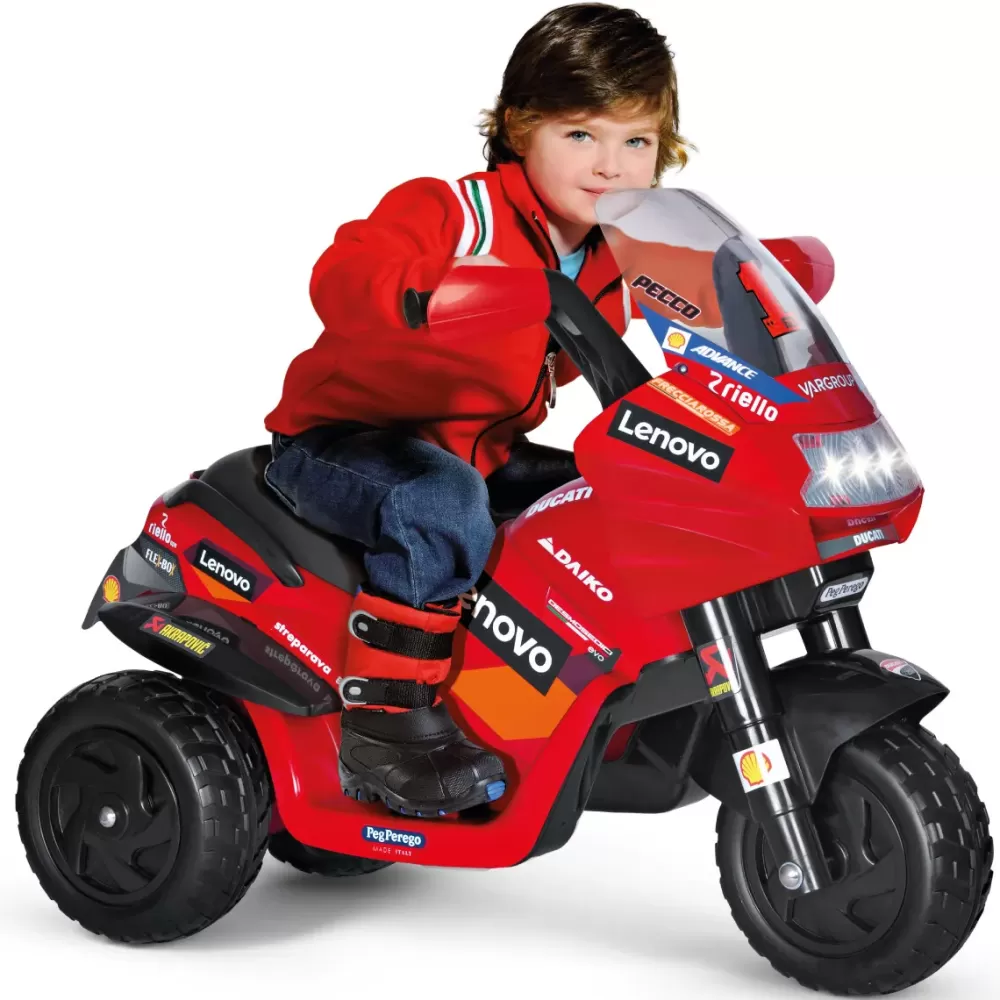 Discount Divertimento In Pole Position Con La Moto Elettrica Ducati Con Luci E Suoni Cavalcabili Elettrici