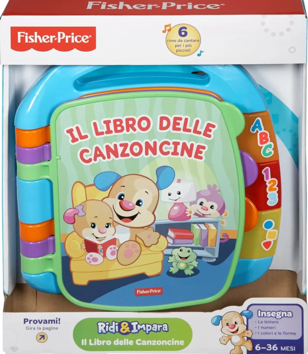 Best Fisher Price- Libro Delle Canzoncine Ridi E Impara, Imparare Parole, Lettere E Numeri, Bambini Dai 6 Mesi Giochi Musicali