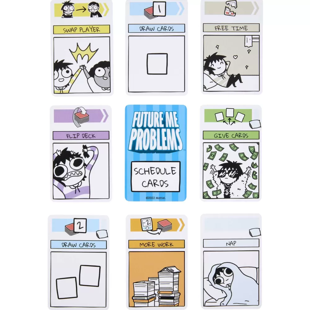 Discount Future Me Problems Gioco Di Carte Di Sarah'S Scribbles, Con 2 Mazzi Di Carte, Da 2 A 4 Giocatori, Perfetto Per Le Serate Di Gioco In Famiglia, Giocattolo Per Bambini, 7+ Anni, Hph14 Giochi Di Carte