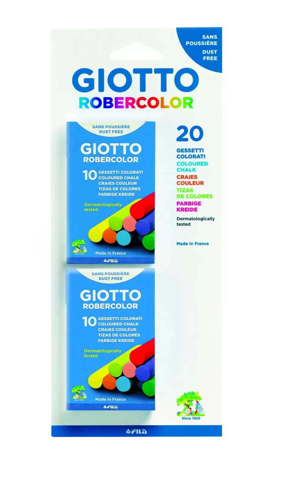 Shop Gessetti Tondi Colorati Astuccio Con Doppia Confezione ( 2 X 10 Pz) Cancelleria E Accessori