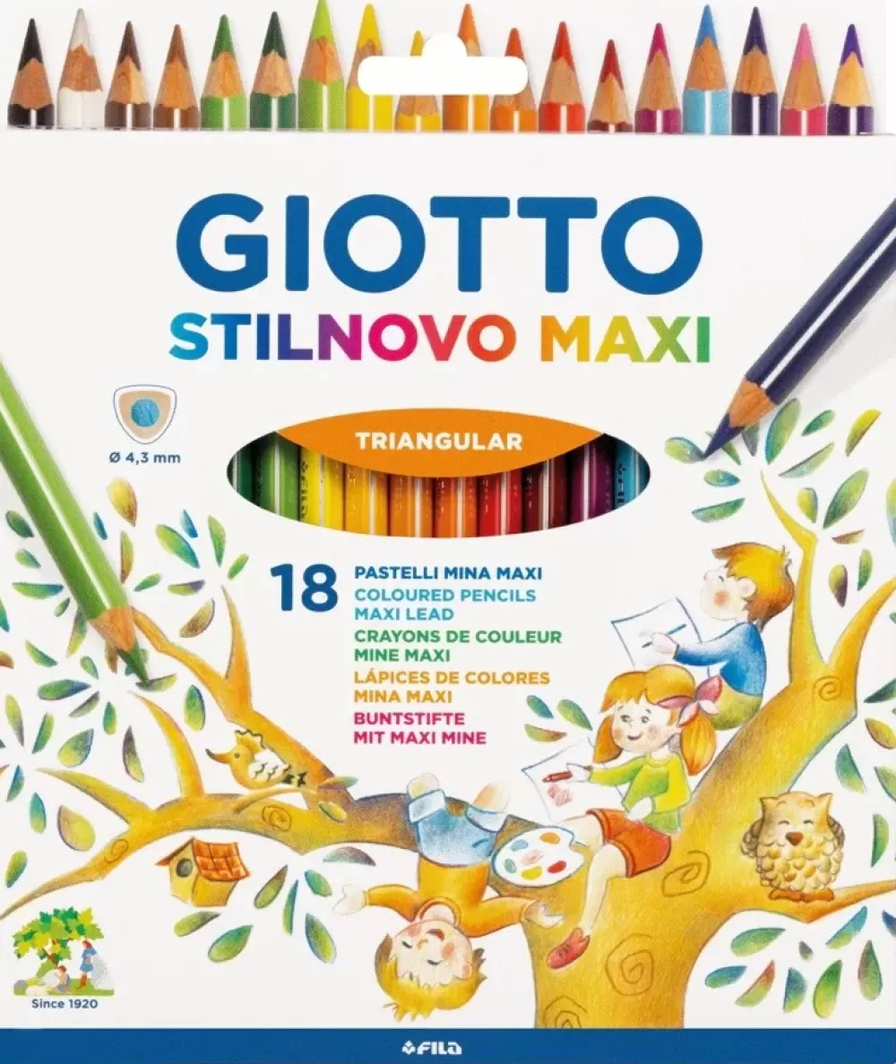 Discount Stilnovo Maxi Pastelli Colorati Triangolari Astuccio 18 Pz Cancelleria E Accessori