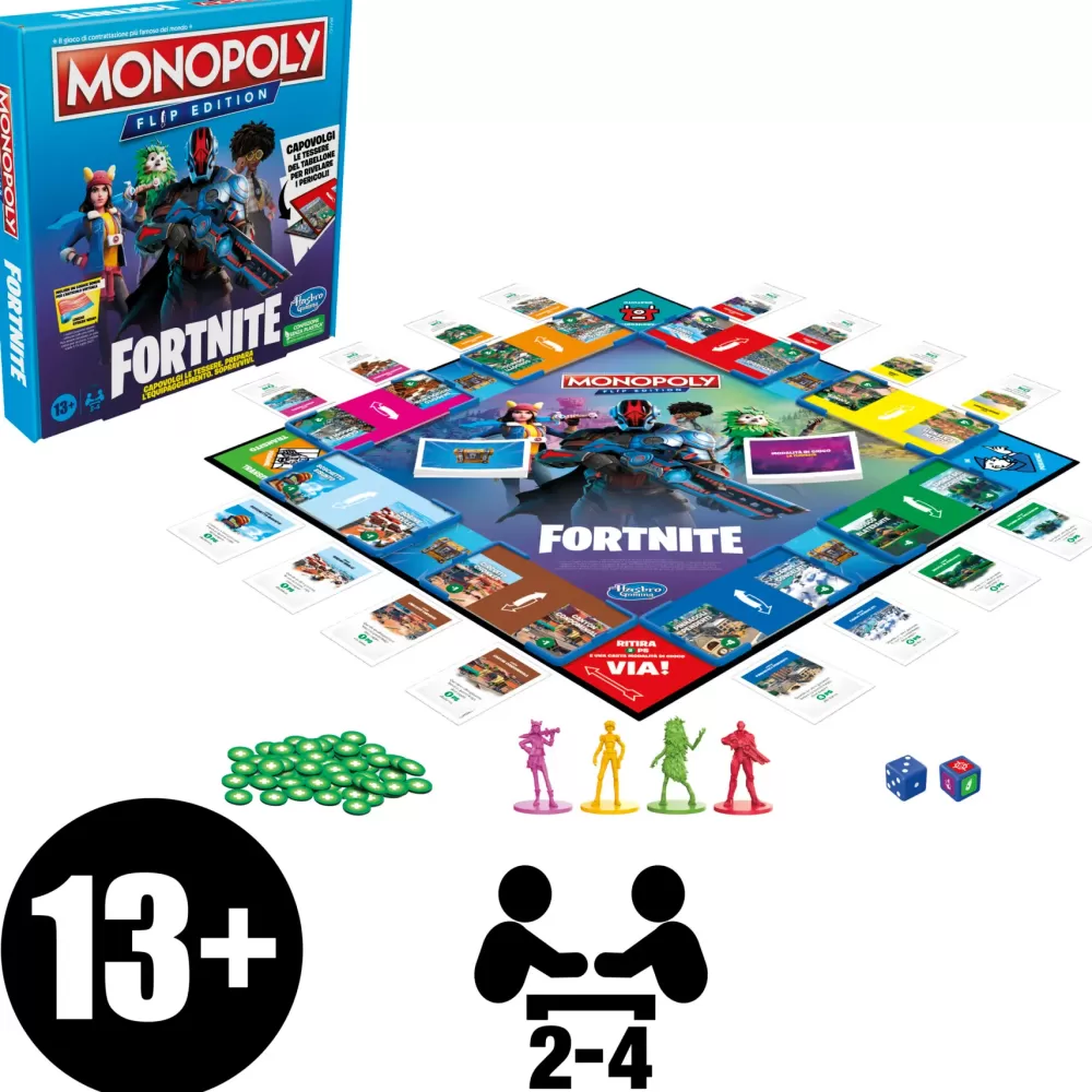 Shop Monopoly Fortnite Flip Edition, Gioco Da Tavolo Dai 13 Anni In Su Giochi In Scatola Per Famiglia