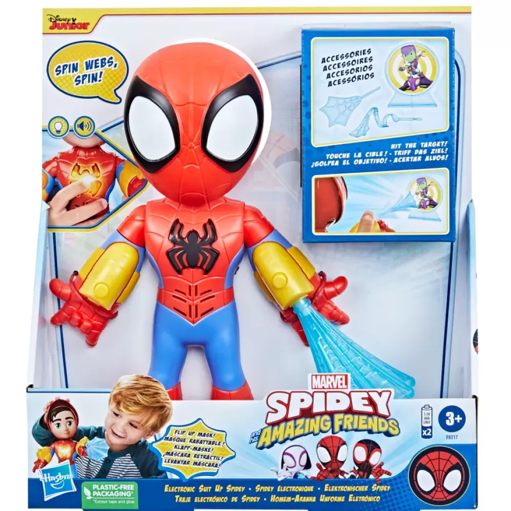 New Hasbro Marvel " E I Suoi Fantastici Amici", Tuta Elettronica, Action Figure Di , Giocattoli Spider-Man Mondi Immaginari
