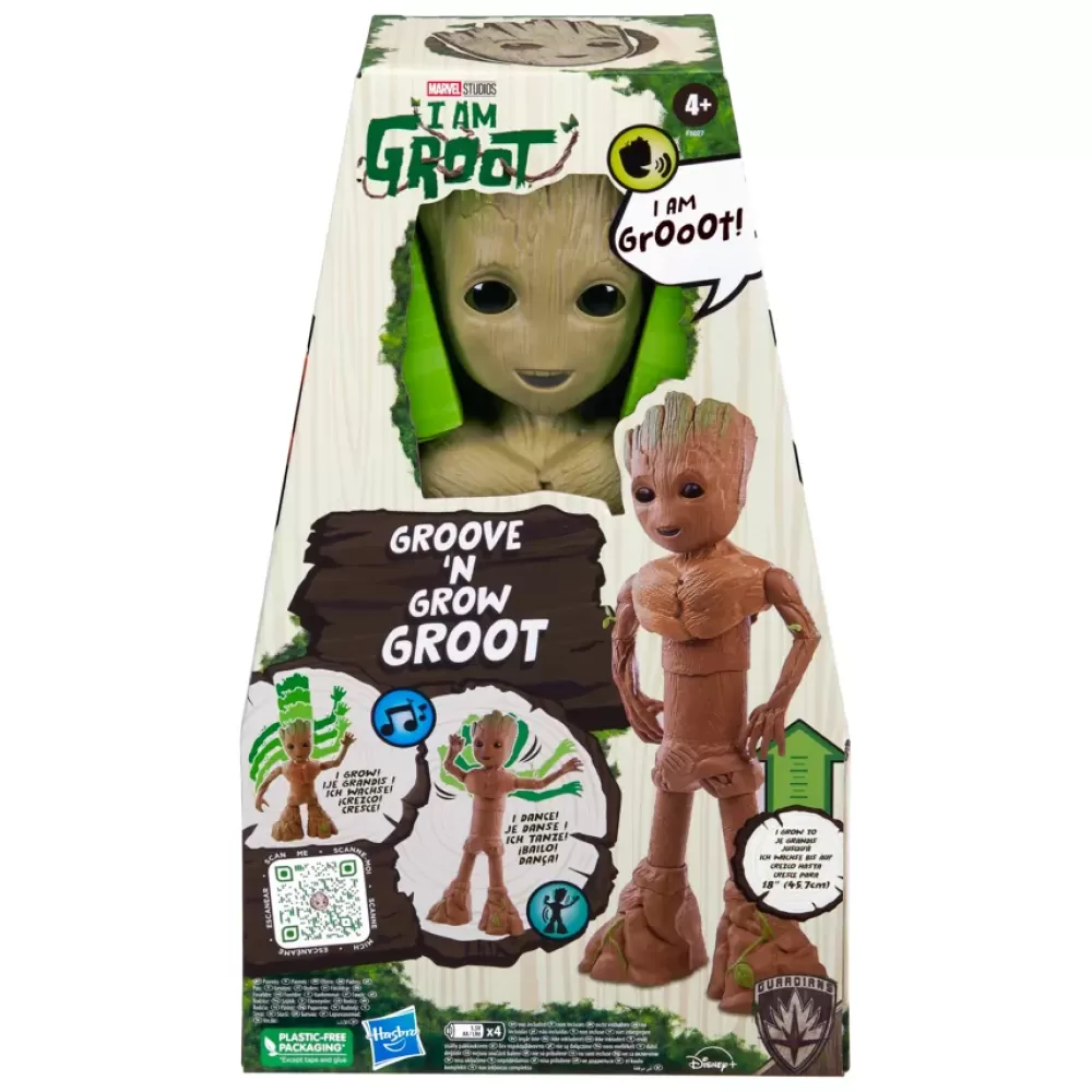 New Hasbro Marvel Studios I Am Groot, Groot Balla E Cresce, Action Figure Interattiva Da 34 Cm, Giocattoli Marvel Tablet E Giochi Interattivi
