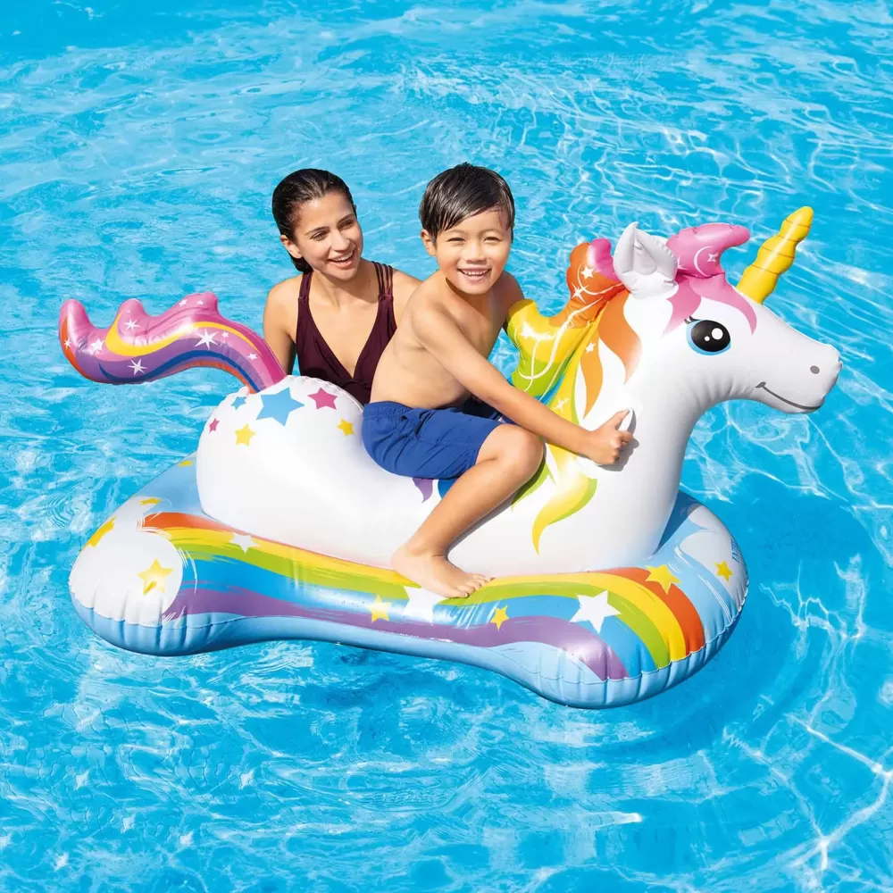 Shop Cavalcabile Gonfiabile Mare Unicorno, Multicolore, 163 86 Cm Gonfiabili Per Bambini