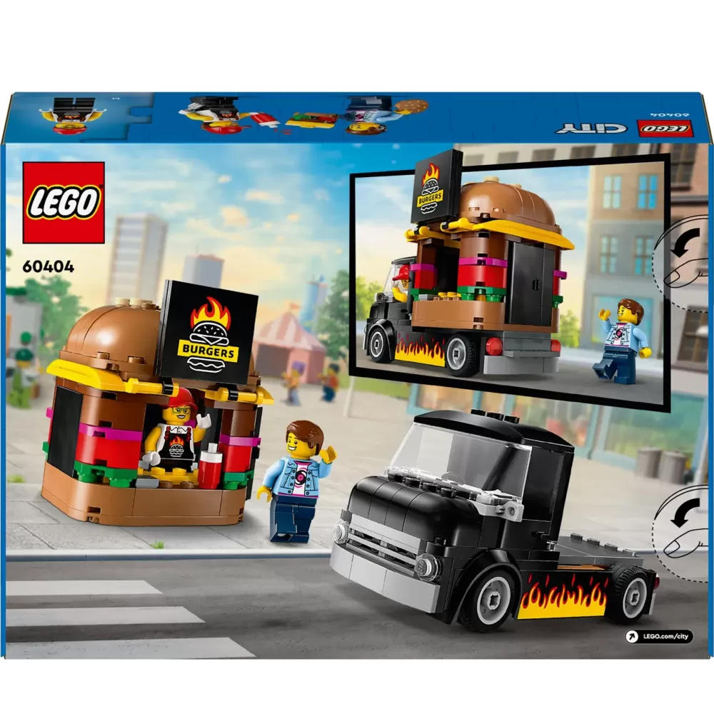 Best Sale 60404 Furgone Degli Hamburger Giocattolo, Veicolo Per Bambini 5+ Anni, Camion Food Truck Con Accessori E 2 Minifigure Mattoncini