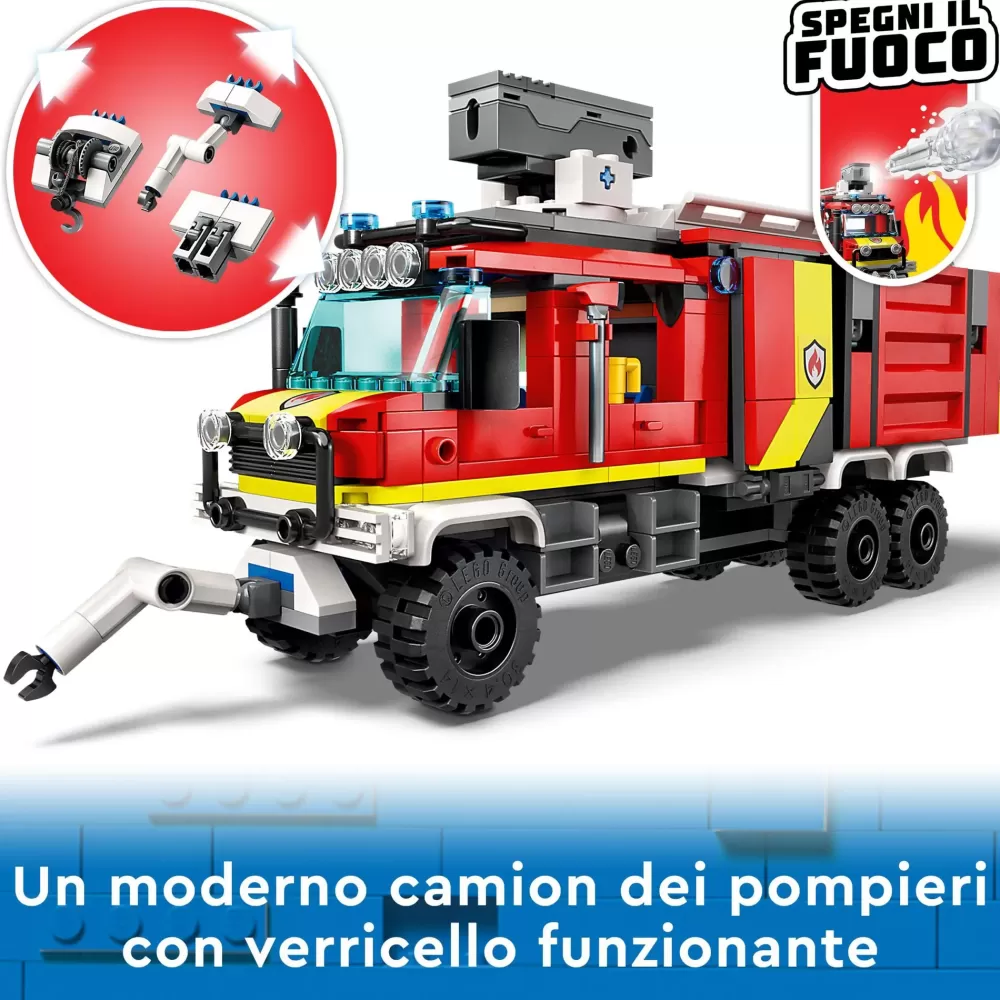 Cheap Fire 60374 Autopompa Dei Vigili Del Fuoco, Unita Di Comando Pompieri, Camion Giocattolo E Droni, Giochi Per Bambini Mattoncini