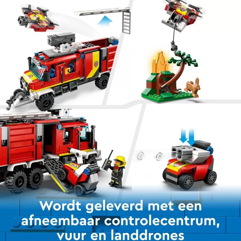Cheap Fire 60374 Autopompa Dei Vigili Del Fuoco, Unita Di Comando Pompieri, Camion Giocattolo E Droni, Giochi Per Bambini Mattoncini