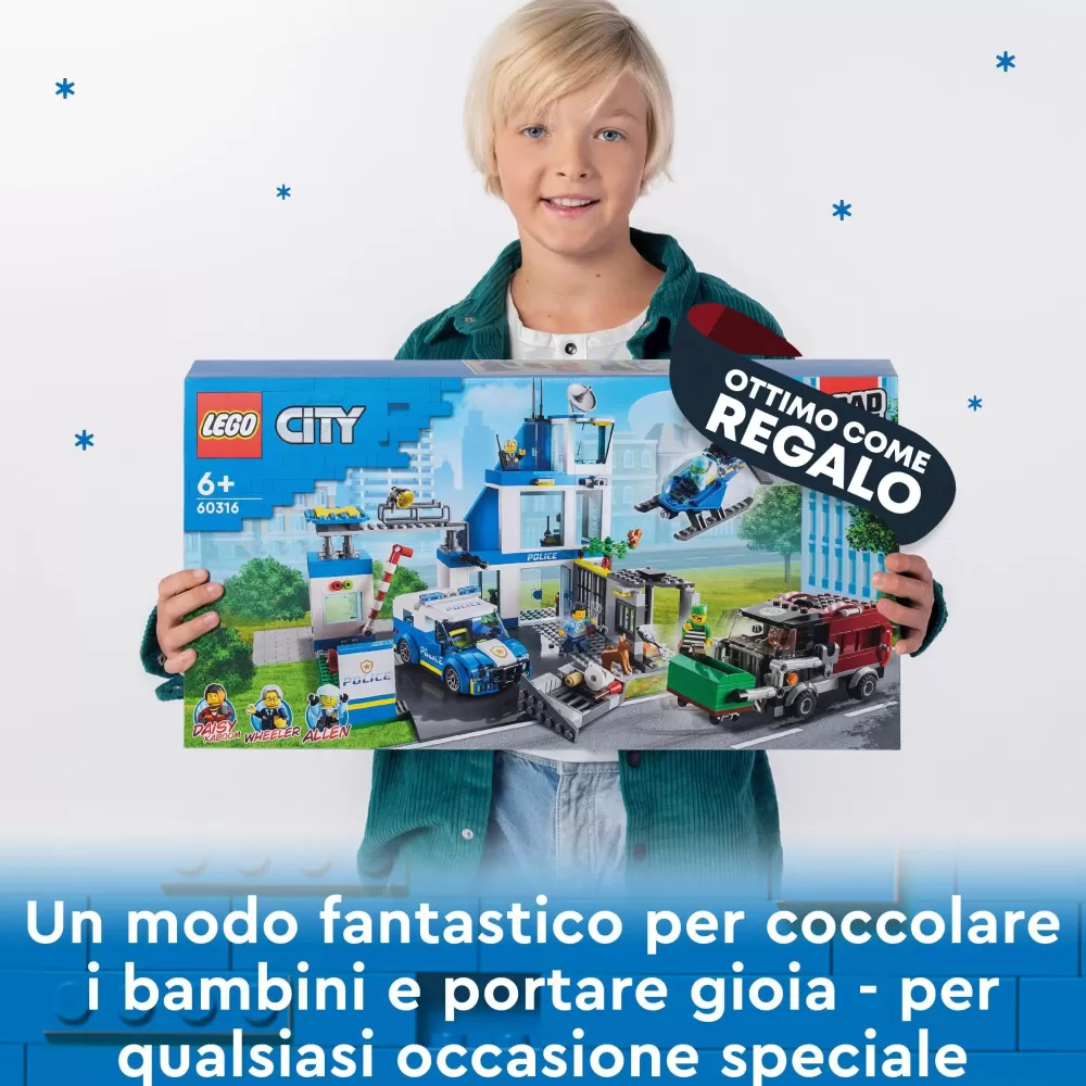 Cheap City Police Stazione Di Polizia, Con Camion Della Spazzatura Ed Elicottero Giocattolo, Per Bambini Di 6+ Anni, 60316 Mattoncini
