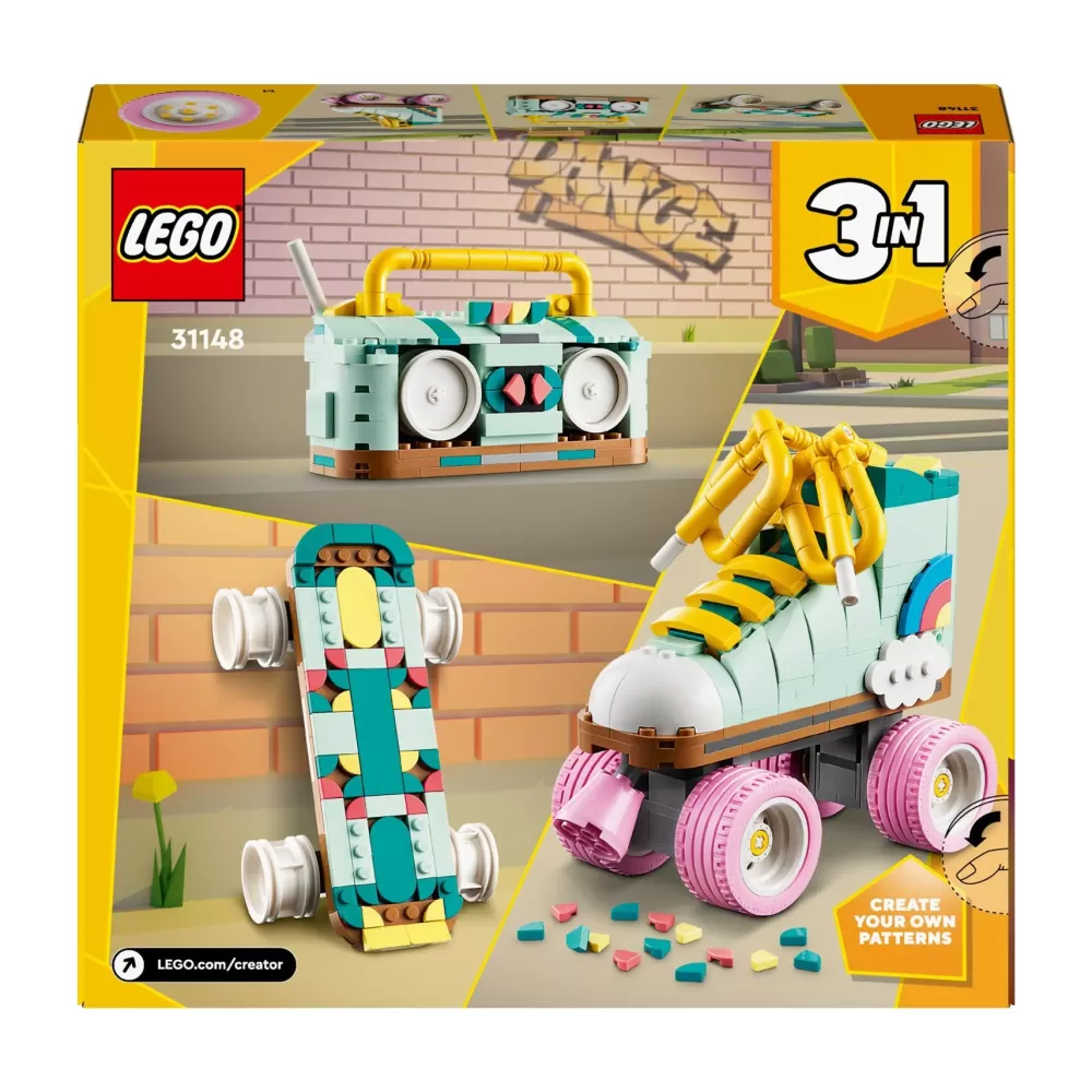 Store 31148 3In1 Pattino A Rotelle Retro Trasformabile In Mini Skateboard O Radio Giocattolo, Giochi Per Bambini 8+ Mattoncini